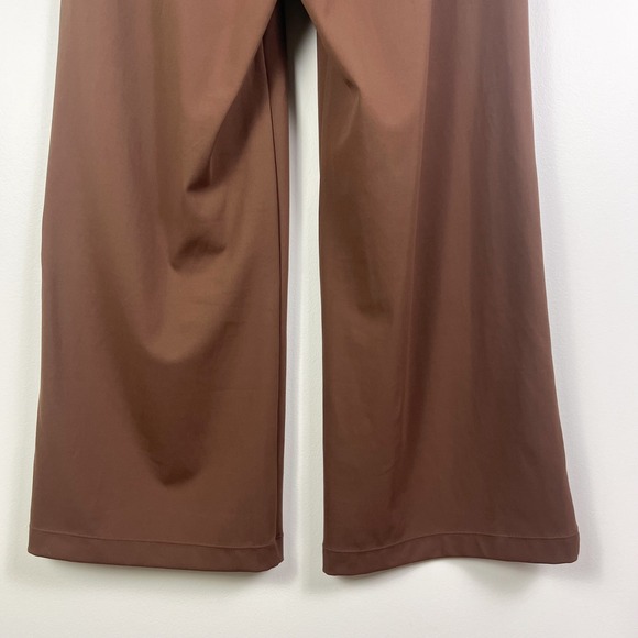 Halara Brown Pull On Wide Leg Trouser Pants Womens Large - Picture 6 of 10